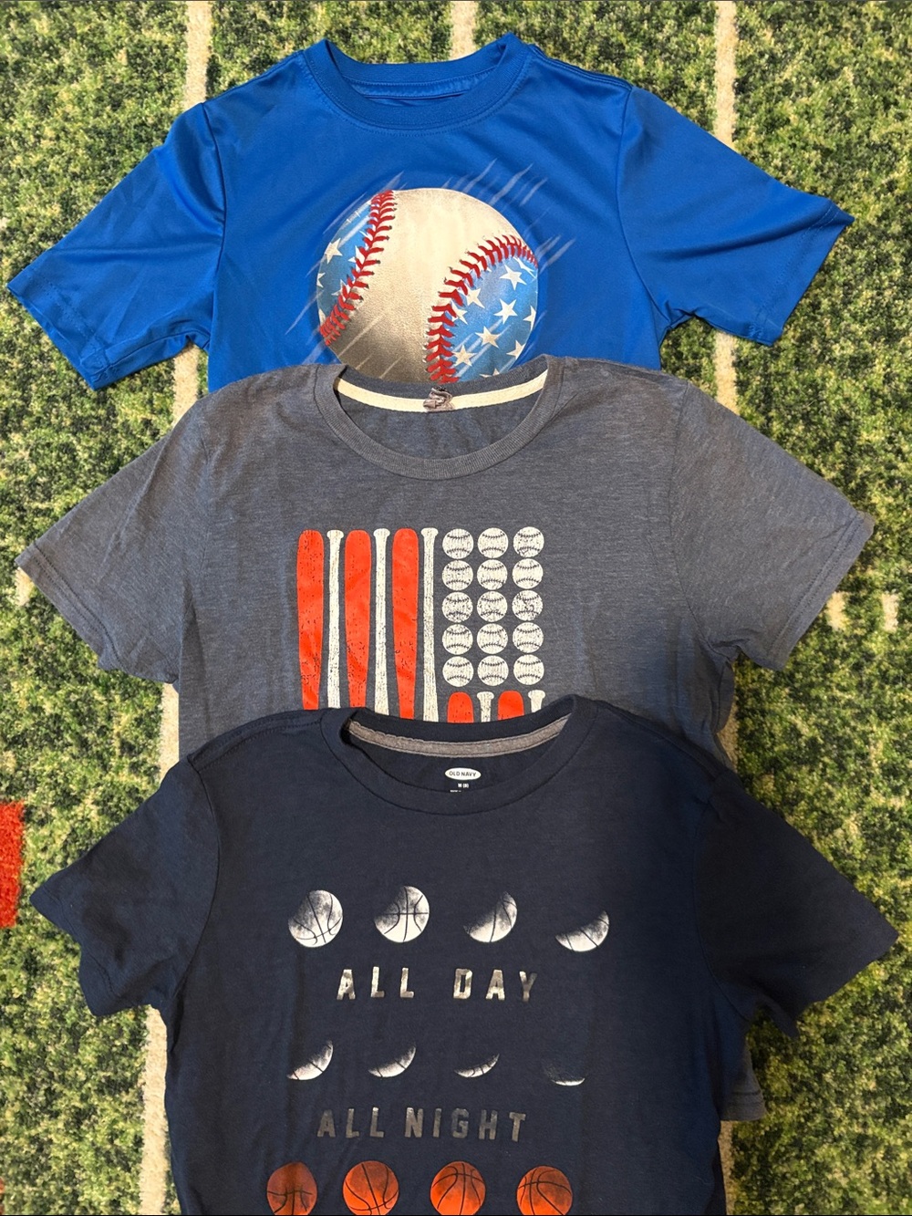 Boys Patriotic Baseball Shirts (2) and Basketball Shirt
